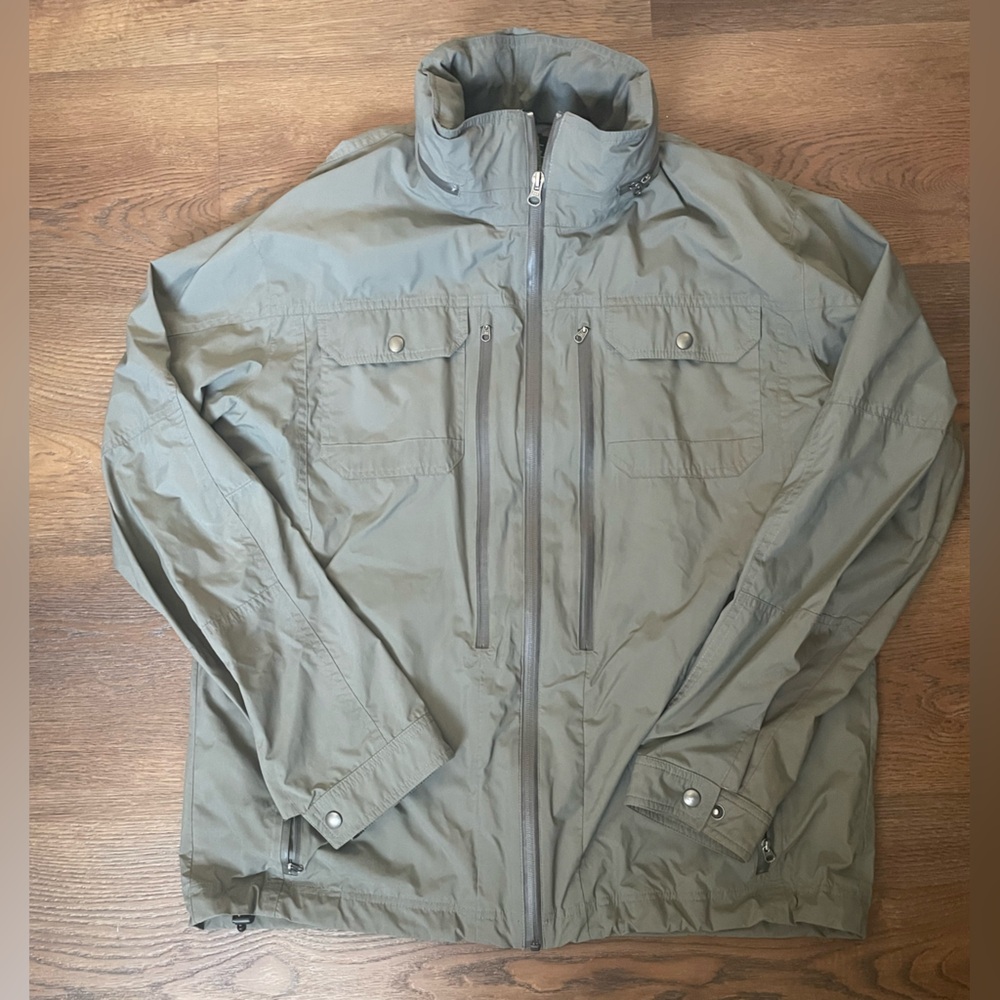 Kuhl Men's Projekt Jetstream Raincoat Lightweight Jacket Stowaway Hood